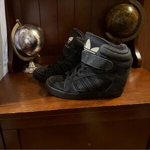 adidas Black High-Top Wedges